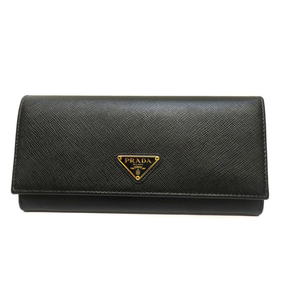 Prada Saffiano Wallet Leather Black Long - Picture 1 of 6